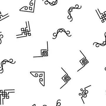 Corner Border Vector Seamless Pattern Illustrazione stock