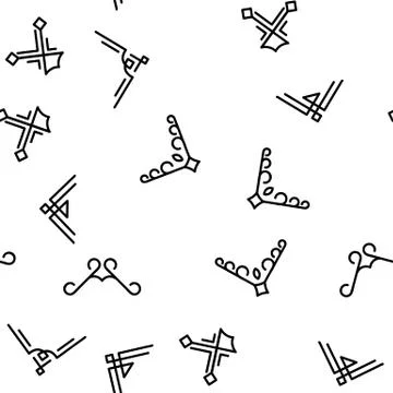 Corner Border Vector Seamless Pattern Illustrazione stock