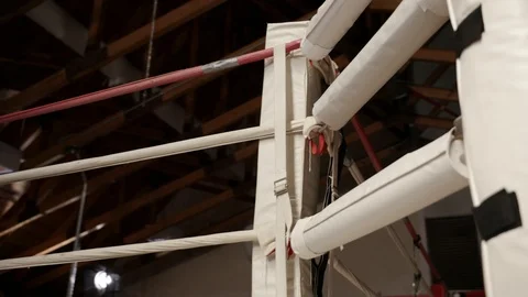 Corner of a boxing ring in a gym Stock Footage 103821537