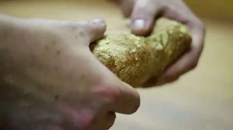 Corner Bread open up Video stock 9485318