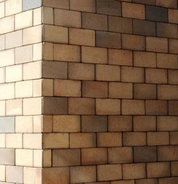 The corner of a brick wall Stock Photos