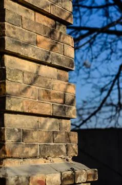 Corner of the brick wall Stock Photos