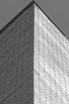 Corner brick wall surface in black and white Stock Photos