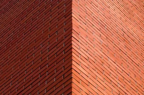 Corner brick wall surface, brickwork as background Stock Photos