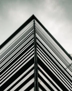 The corner of a building from the low angle in the Tuen Mun area of Hong Kong Stock Photos