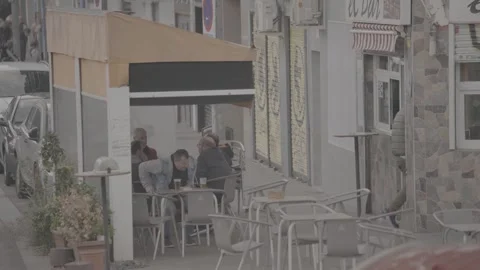 A corner café and its customers in Madrid, Spain Stock-Footage 345027785