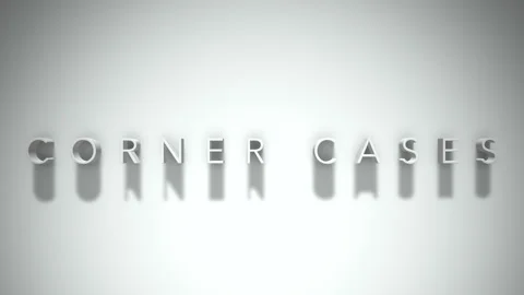 Corner cases 3D title animation white text on a white background Stock Footage 299422468