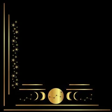 Corner celestial border Stock Illustration