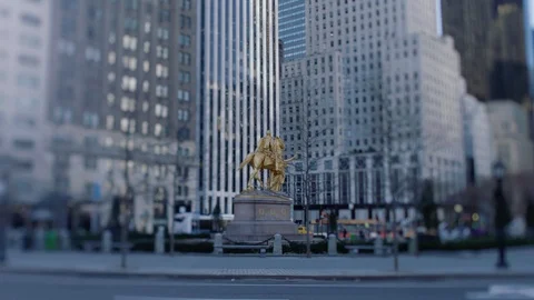 Corner of Central Park with Cabs Stock Footage 86221741