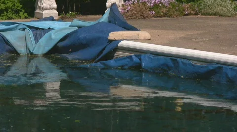 Corner of closed pool zooming out Stock Footage 545019