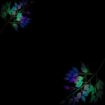 CORNER COLORFUL LEAF Stock Illustration