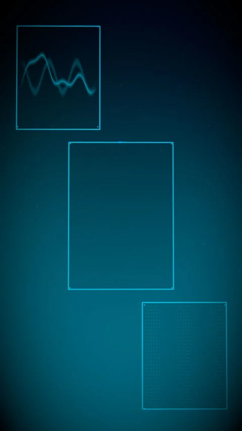 Corner-to-corner upright motion over a towering spatial UI, Vertical 9:16 4K Stock Footage 338432772