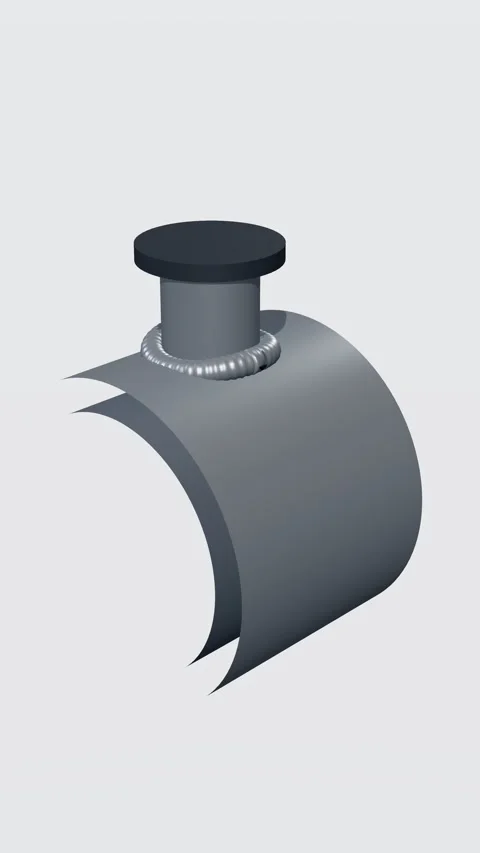 A Corner Crack Grows In The Bore Of A Pressure Vessel Nozzle Stock Footage 344373702