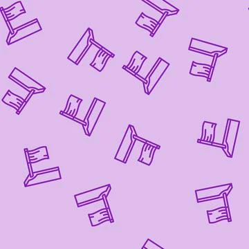 Corner croquet game line vector seamless pattern Stock Illustration