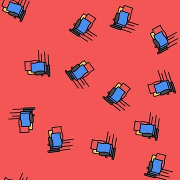 Corner croquet game vector seamless pattern Stock Illustration
