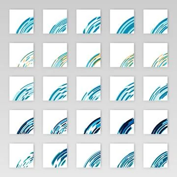 Corner Decor Pack For Business Cards With Modern Tech Style. Modern Ornament  Stock Illustration