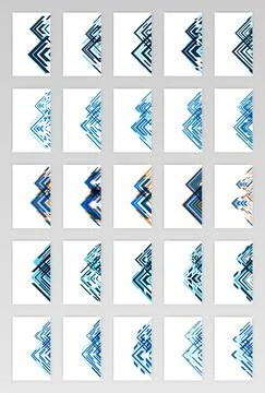 Corner Decor Pack For Business Cards With Modern Tech Style. Modern Ornament  Stock Illustration