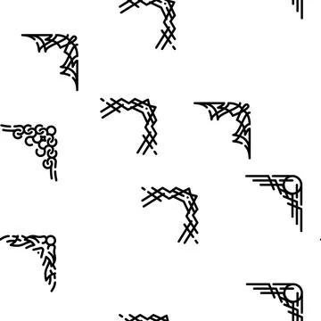 Corner Decoration Vector Seamless Pattern Stock Illustration