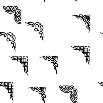 Corner Decoration Vector Seamless Pattern 스톡 일러스트