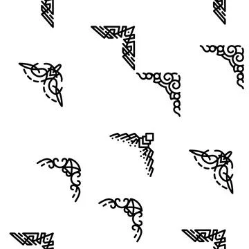 Corner Decoration Vector Seamless Pattern イラスト素材