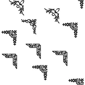 Corner Decoration Vector Seamless Pattern Stock Illustration