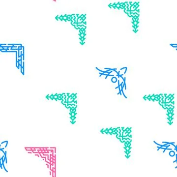 Corner Decoration Vector Seamless Pattern Stock Illustration