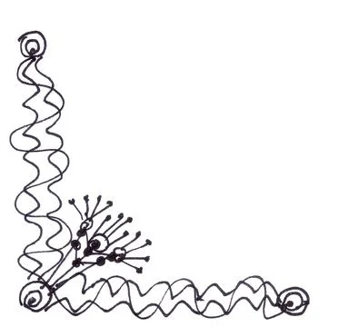 Corner decorative element, black and white graphic pattern Stock Illustration