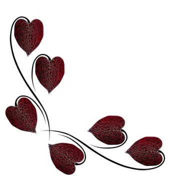 Corner with decorative leaves on a white background Stock Illustration