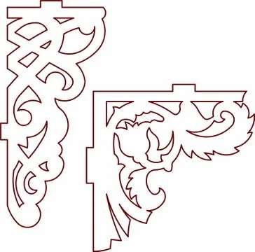 Corner design Laser cut cnc panel design for metal, wooden room divider. Stock Illustration