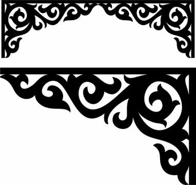 Corner design Laser cut cnc panel design for metal, wooden room divider. Stock Illustration