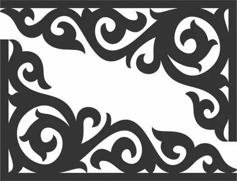Corner design Laser cut cnc panel design for metal, wooden room divider. Stock Illustration