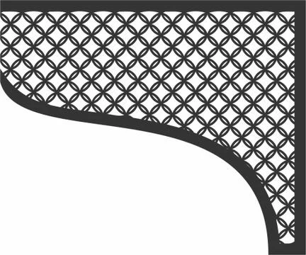 Corner design Laser cut cnc panel design for metal, wooden room divider. Illustrazione stock