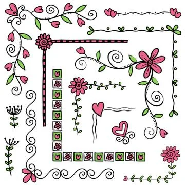 Corner doodles Stock-Illustration