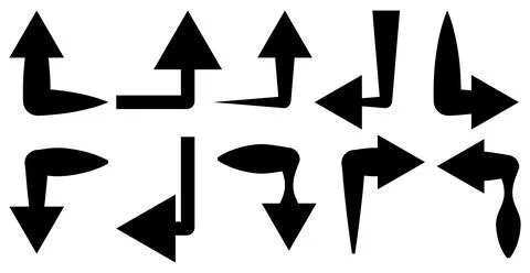 Corner up down arrow direction traffic signal. Curved arrow navigation concept. Stock Illustration