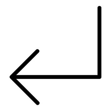 Corner down left arrow Vector Icon, Lineal style icon 스톡 일러스트