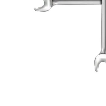 Corner element, crosshairs of realistic hand wrench or spanner isolated. Stock Illustration