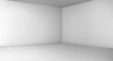 Corner of empty room with white walls, floor Stock Illustration