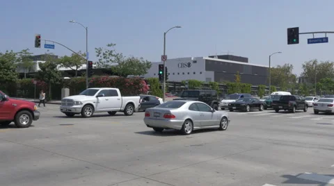 Corner of Fairfax Ave and Beverly Blvd Stock Footage 54235720