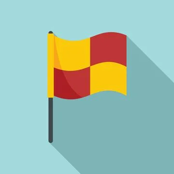 Corner flag icon flat . Soccer ball Illustrazione stock