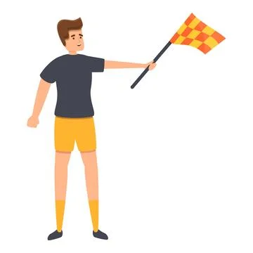 Corner flag referee icon, cartoon style Stock Illustration