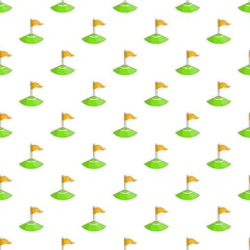 Corner flag on soccer field pattern, cartoon style 스톡 일러스트