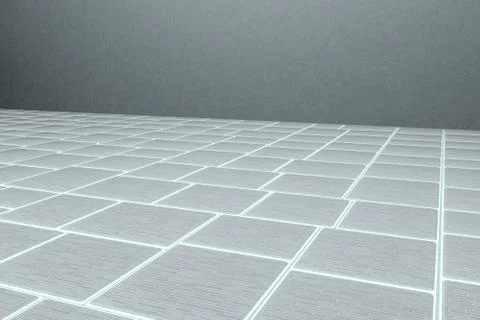 Corner floor with tile cube floor, 3d rendering. Stock Illustration