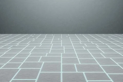 Corner floor with tile cube floor, 3d rendering. Illustrazione stock