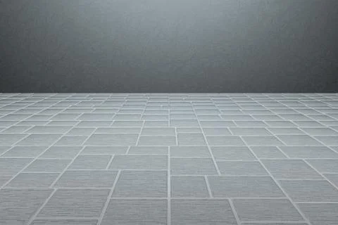 Corner floor with tile cube floor, 3d rendering. 스톡 일러스트