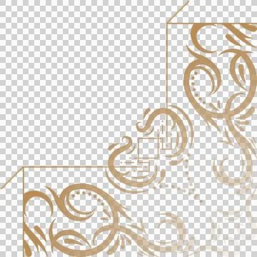 Corner flourish is appearing in flat design, golden swirls and vine motifs, Illustrazione stock