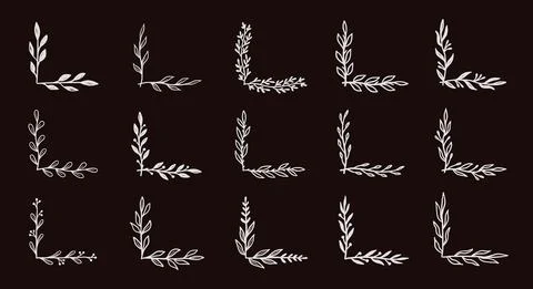 Corner flourish border set on black chalkboard. Stock Illustration