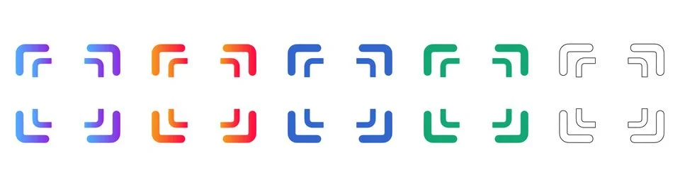 Corner Frame Border Icons for Image Cropping Ilustración de archivo