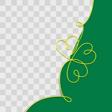 Corner Frame border made of continuous line clover leaf St Patrick Day Greetings Stock Illustration