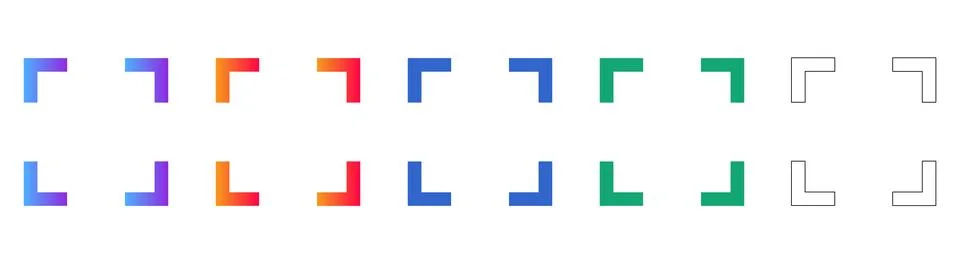 Corner Frame Icons Set Stock-Illustration