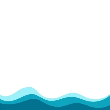 Corner frame water design elements isolate. Waves frame vector Stock Illustration